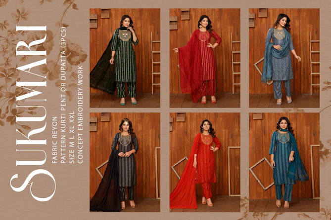 Golden Sukumari Ethnic Wear Wholesale Readymade Salwar Suits 